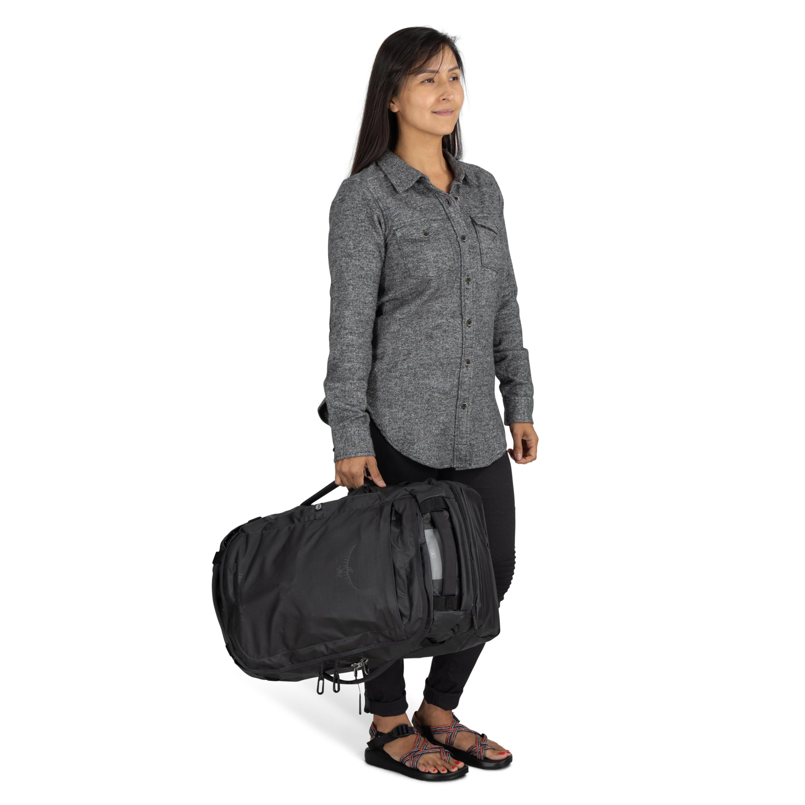 Osprey Transporter Squffel 44L - Trwała, Kwadratowa Dzielona Torba Podróżna, Raven Black