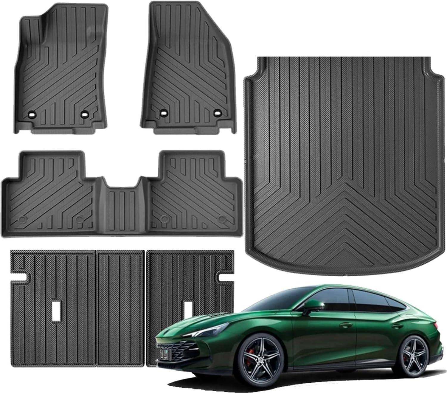 Compatible with MG7 2023 2024 TPE Floor Mats, All Weather Floor Liners Trunk Cargo Mats Footpads Protection Accessories(Left Rudder 4PCS)