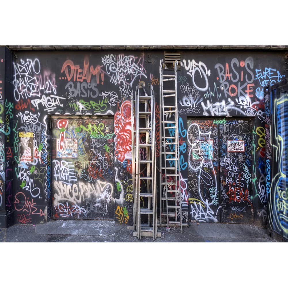 Aoihrraan 1.8 X 2.7 M City Street Graffiti Wall Photography Background