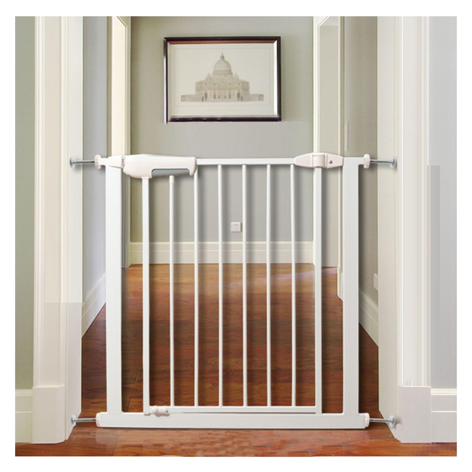 Barrière de sécurité métallique 65-82 cm pour bloquer l'accès aux chiens et bébés