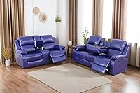 Vista 24 de A Ainehome Juego de muebles de sala de estar, juego de sofá reclinable, sofá de dos plazas para sala de estar, espacio pequeño, caravana, casa