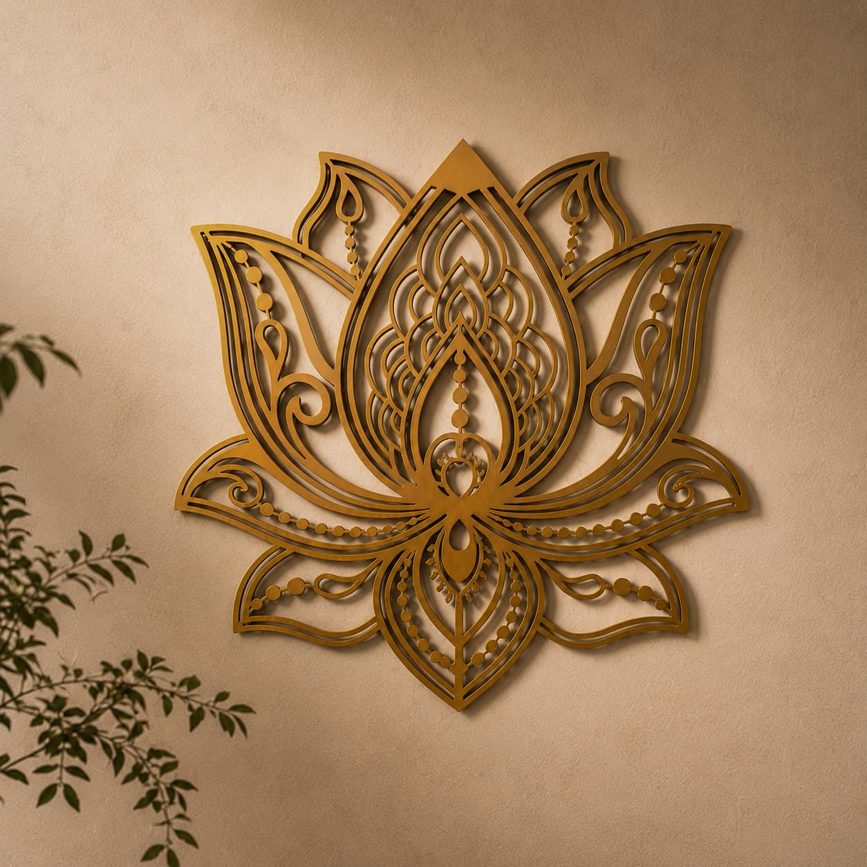 Wall Hanging Lotus Well Decor, Elegant Metal Wall Sculpture for Living Room, Wall Art & Decorative Showpiece for Wall Decor | Tealight Holder Decoration Item for Home Decor & Living Spaces-image-14