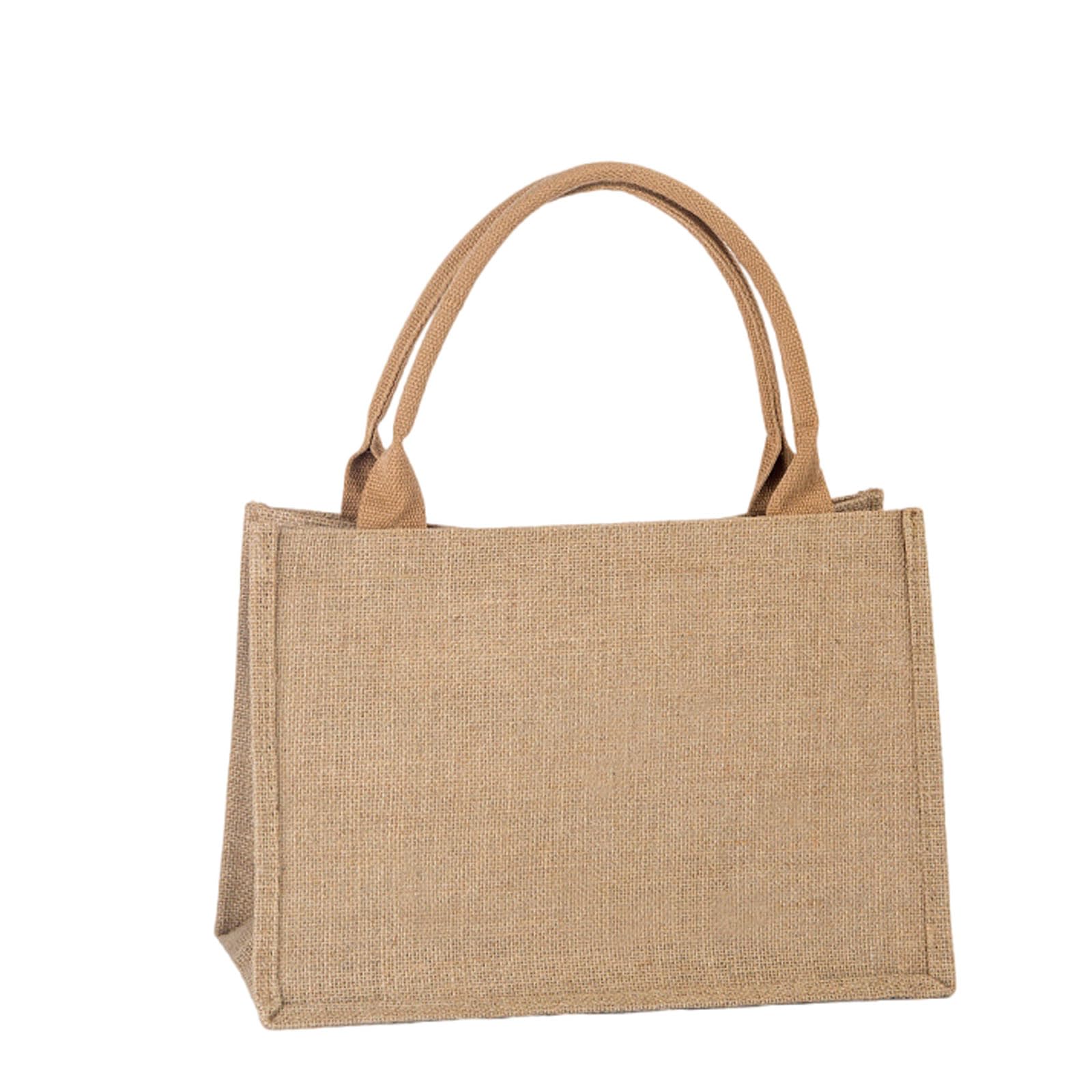 Enigmaire Jute Shopping Bag,Jute Tote Bag,Jute Shopper Bag With Handles,Jute Gift Bag,Burlap Grocery Shopping Tote,Burlap Jute Tote Bag With Handles,Water Resistant,For Household Outdoors Picnic
