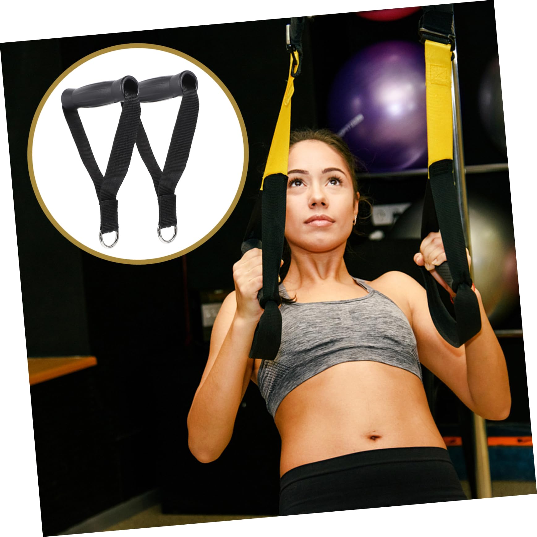 2Stücke Fitness Bizeps Griff Professionelle Zuggriffe für Krafttraining Widerstandsband Handgriffe Trainingszubehör für Fitnessstudio Armtraining und Workout Zubehör