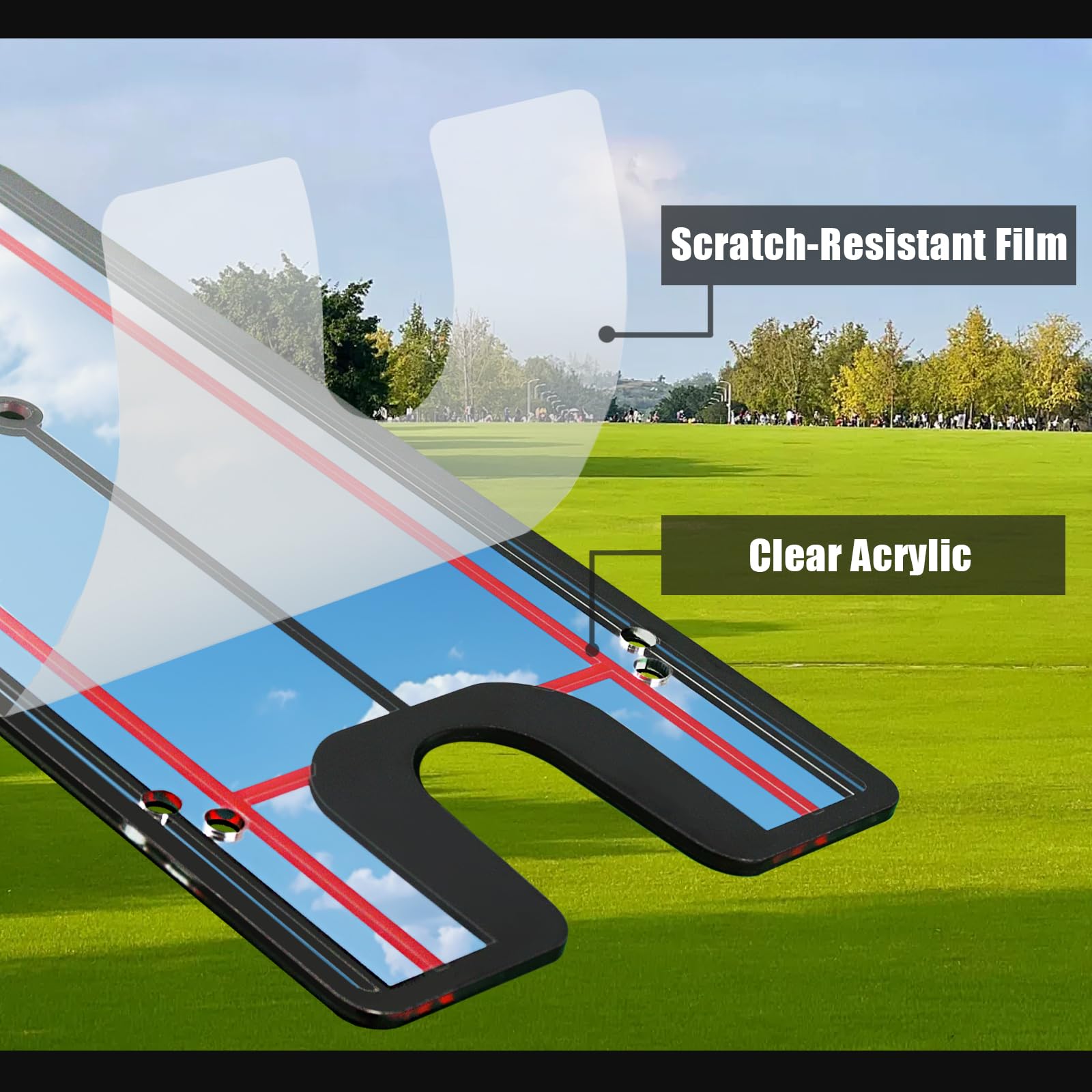 Ykimok Golf Putting Spiegel, Putting Trainingshilfe, Putting Spiegel für Golfer, korrigiert die Haltung für verbesserte Genauigkeit, geeignet für Indoor-Praxis, Outdoor-Training und Heimgebrauch