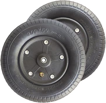 8in Wheelchair Front Wheel/Castor, 20050 Anti-Slip Pneumatic Castor, Replacement Wheel for Wheelchair, Walker, 8mm Bearing, 2 Pcs Color Black, Size 200x50