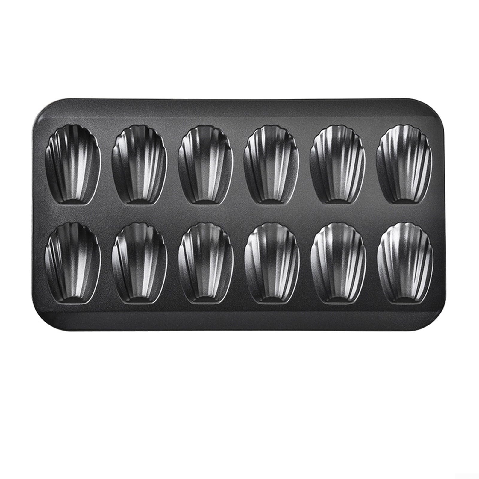 ZYWUOY 12 Cups Muffin Tray, Stainless Steel Nonstick Cake Mould Cookie Shell Baking Pan Bakeware Biscuit Dessert Baking Mould(Black)