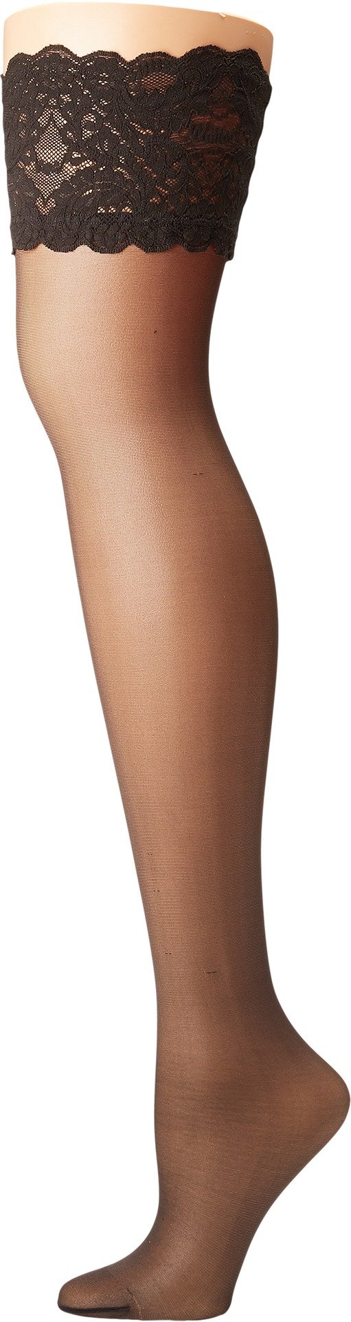 Wolford Women's Satin Touch 20 Stay-Up 20 Denier, Barely Black, Medium