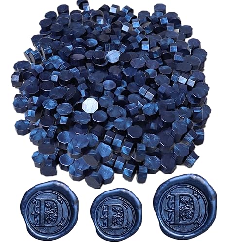 Miniatura 3 de 720 cuentas de sellado de cera, cuentas de cera de sellado azul oscuro, cuentas de sello de cera octagonal de 0.55 libras para sello de cera,