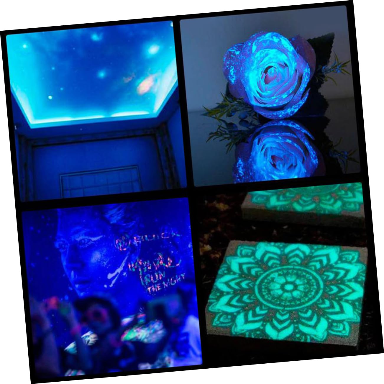 Operitacx 15pezzi Vernice Luminescente Fluorescenti Per Eventi e Decorazioni Arancione Giallo Verde Blu Rosa Per Feste Concerti e Halloween