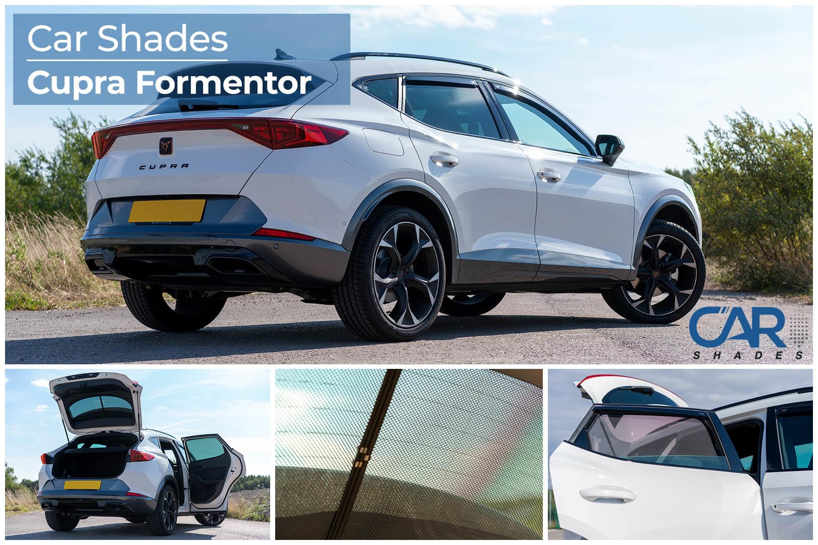 CAR SHADES zestaw kompatybilny z Cupra Formentor 2020- (6-częściowy), czarny