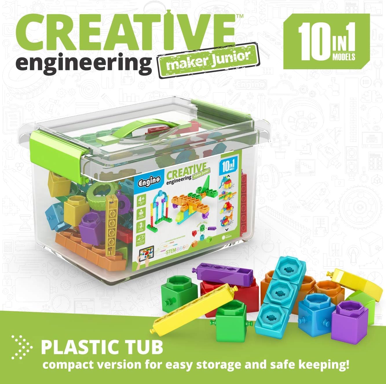 Snapklik.com : STEAM Maker Junior- 10 Model Set, Stackable Building ...