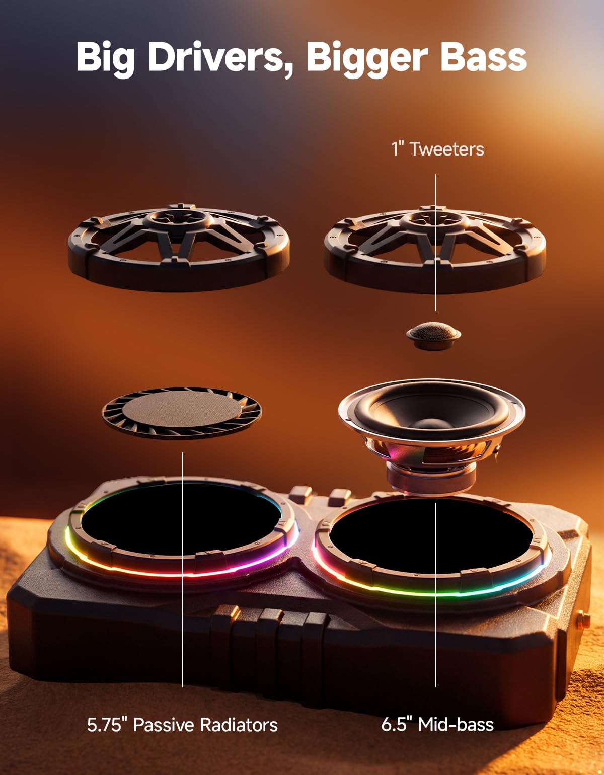 KEMIMOTO Système sonore de toit UTV de 6,5 pouces compatible avec Can-Am X3