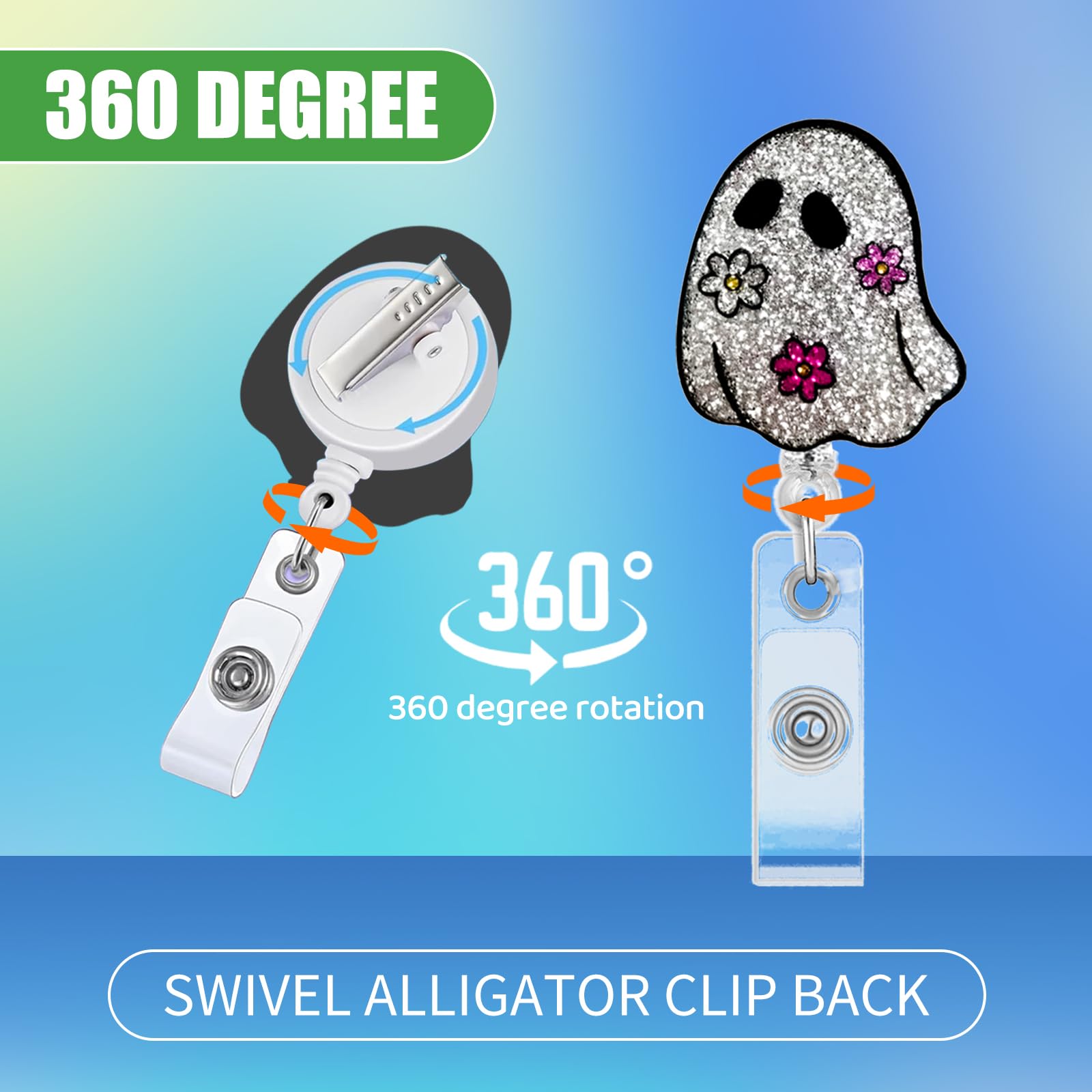 ID Badge Holder With Lanyard,Retractable Lanyard Badge ID Card Holders With Reel Clip For Office Work,Teacher,Nurse