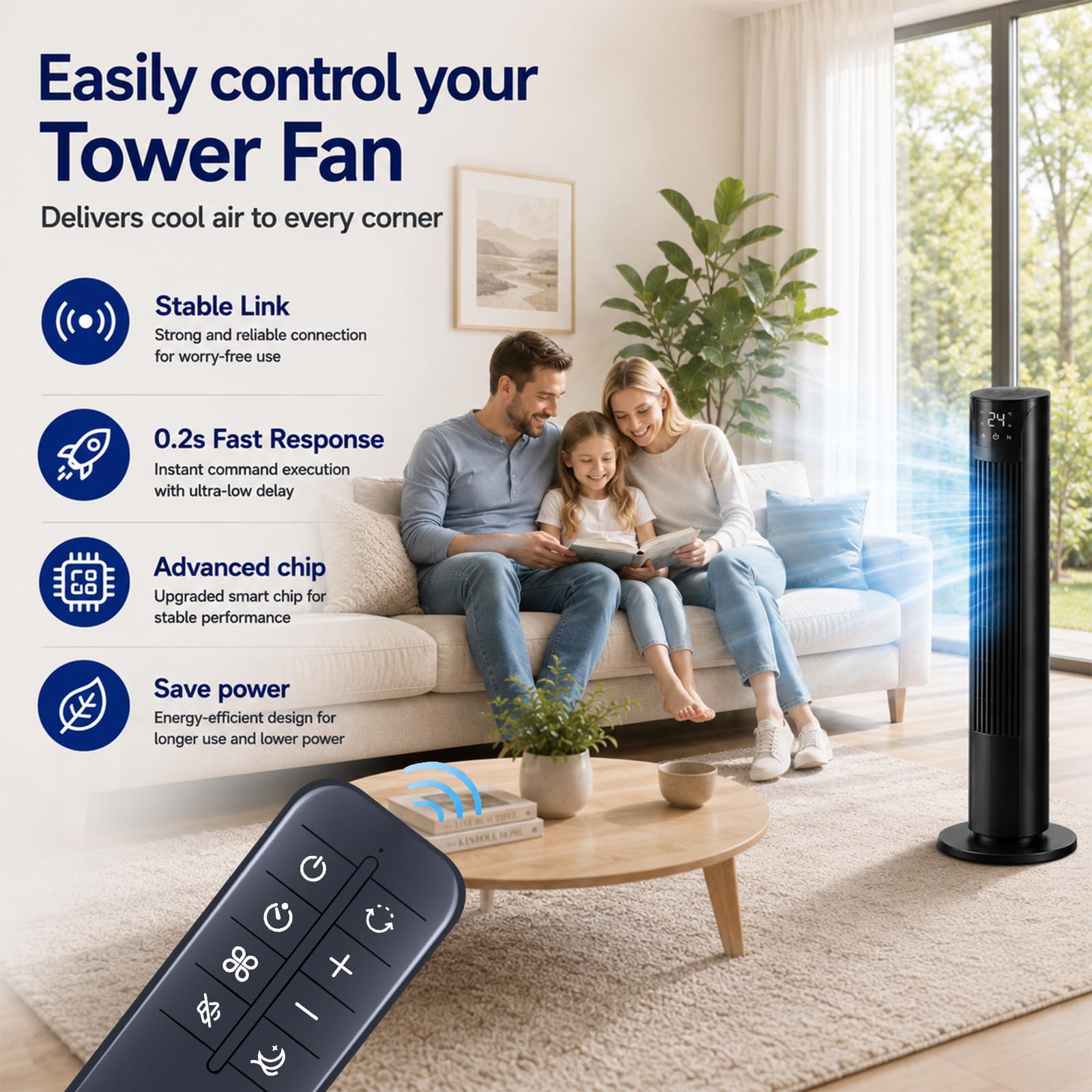 Telecomando di ricambio per ventilatore a torre Levoit LTF-F362-WEU, LTF-F422S-KEU, LTF-F422-WEU, LTF-F422S-WUS, LTF-F422-WUS, LTF-F362S-WUSR, LTF-F361-WUS, LTF-F361-KEUR