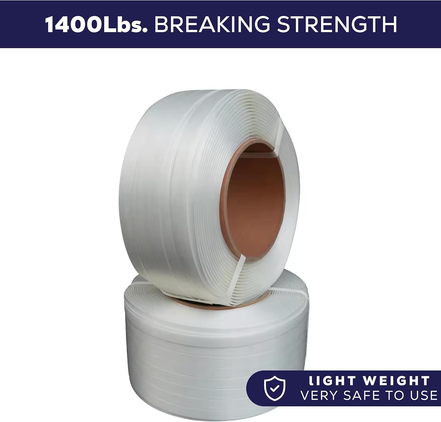 Poly Strapping Roll 1/2" x 0.035", 9842 Ft – Heavy Duty Polypropylene Packaging Strap, 1400 lbs Break Strength, Machine Grade Pallet Banding Coil with 8x8 Core for Industrial Packing | 5Seconds