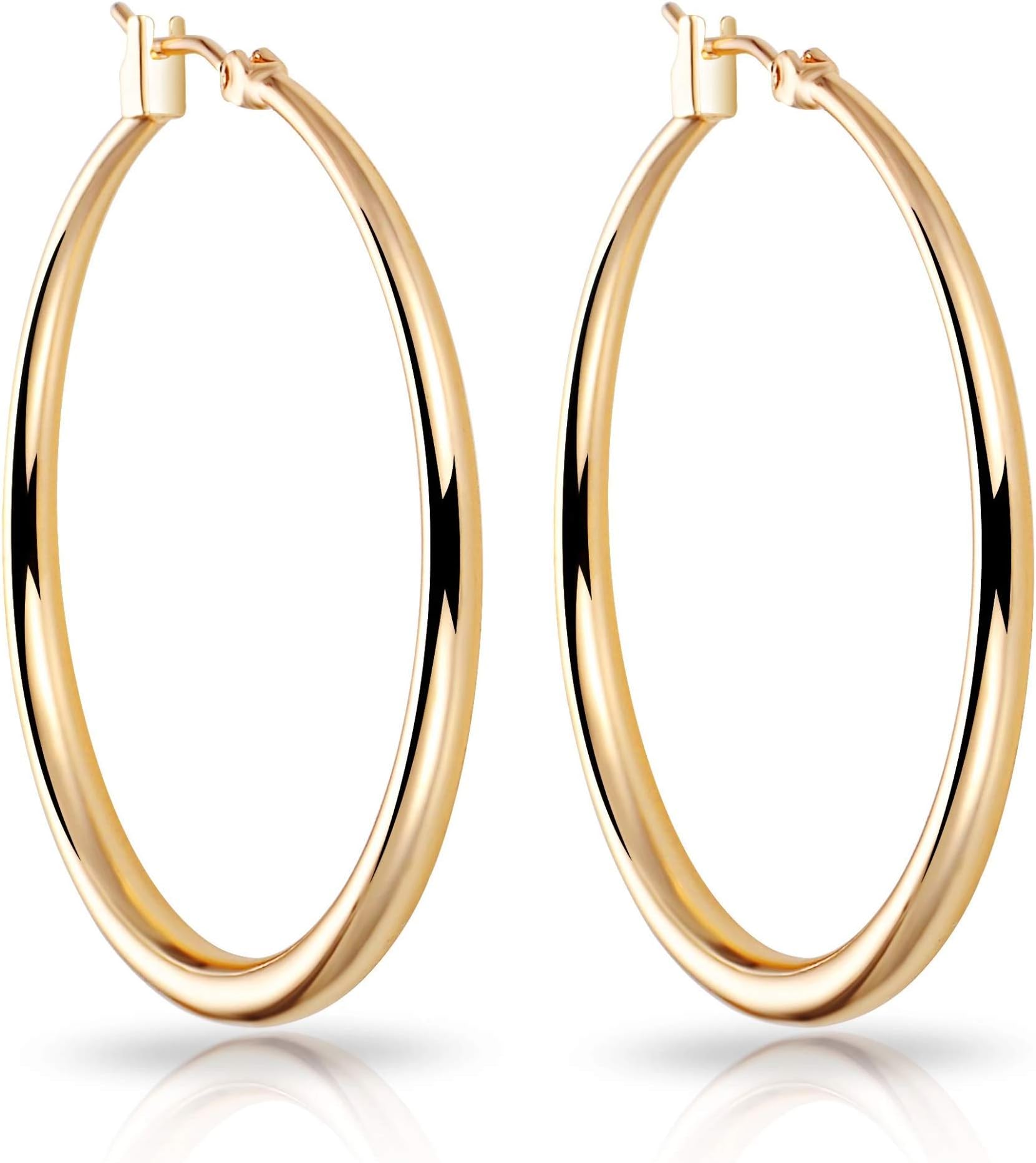 Gold Plated 40mm Hoop Earrings