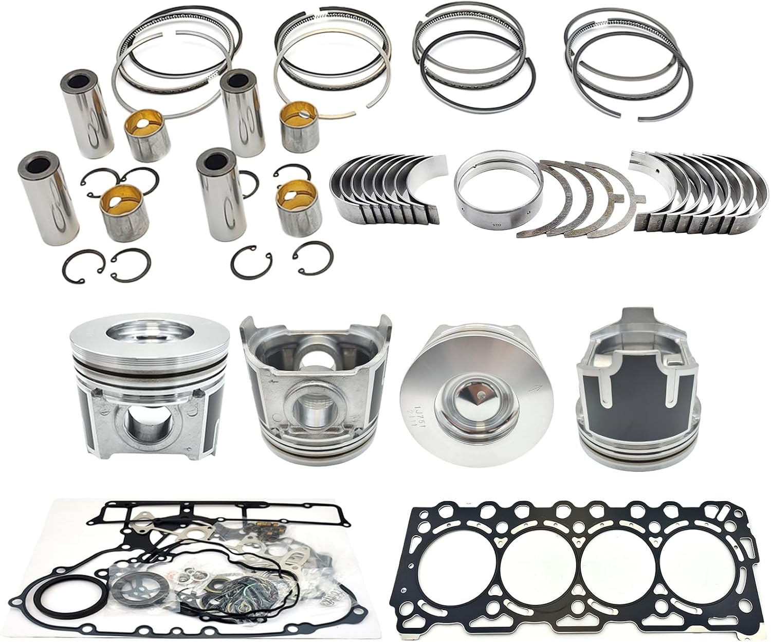 V3307 Engine Overhaul Rebuild Kit (No cylinder liner and valve) 16 Valves For Kubota V3307 V3307-DI V3307-DI-T Engine KX080-3 KX080-4 M6040 M6060 M7060 For Bobcat S630 S650 T630 1J751-21110