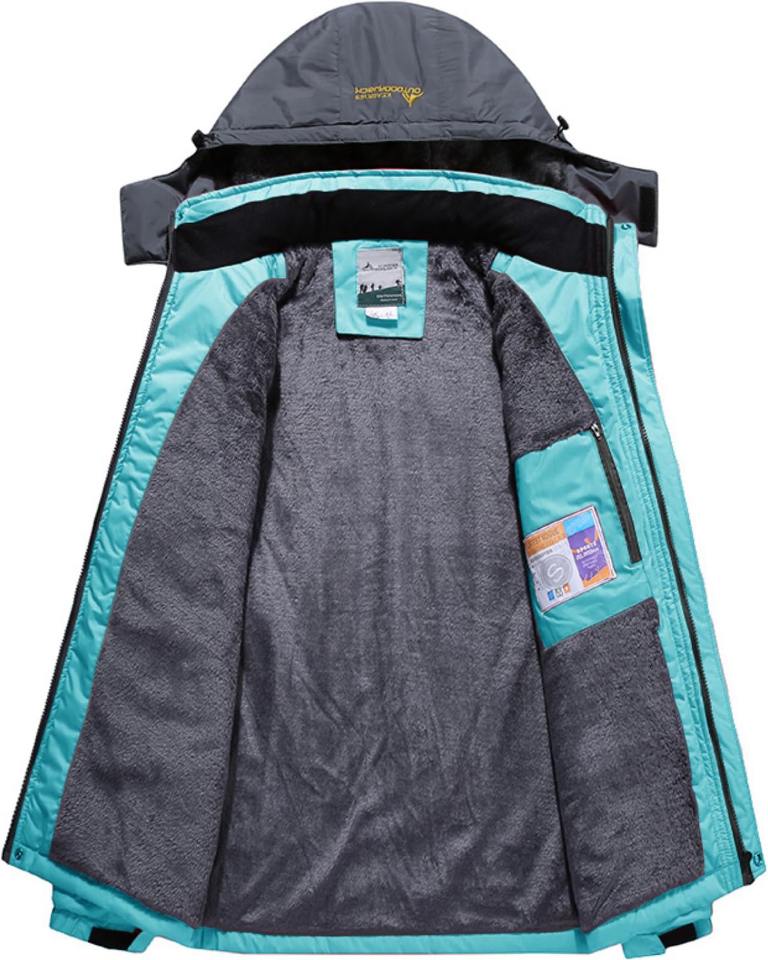 BenBoy Donna Giacca da Sci Impermeabile Giacca invernale Antivento Cappotto con Pile Caldo con Cappuccio Escursionismo Montagna Cappotto da Snowboard