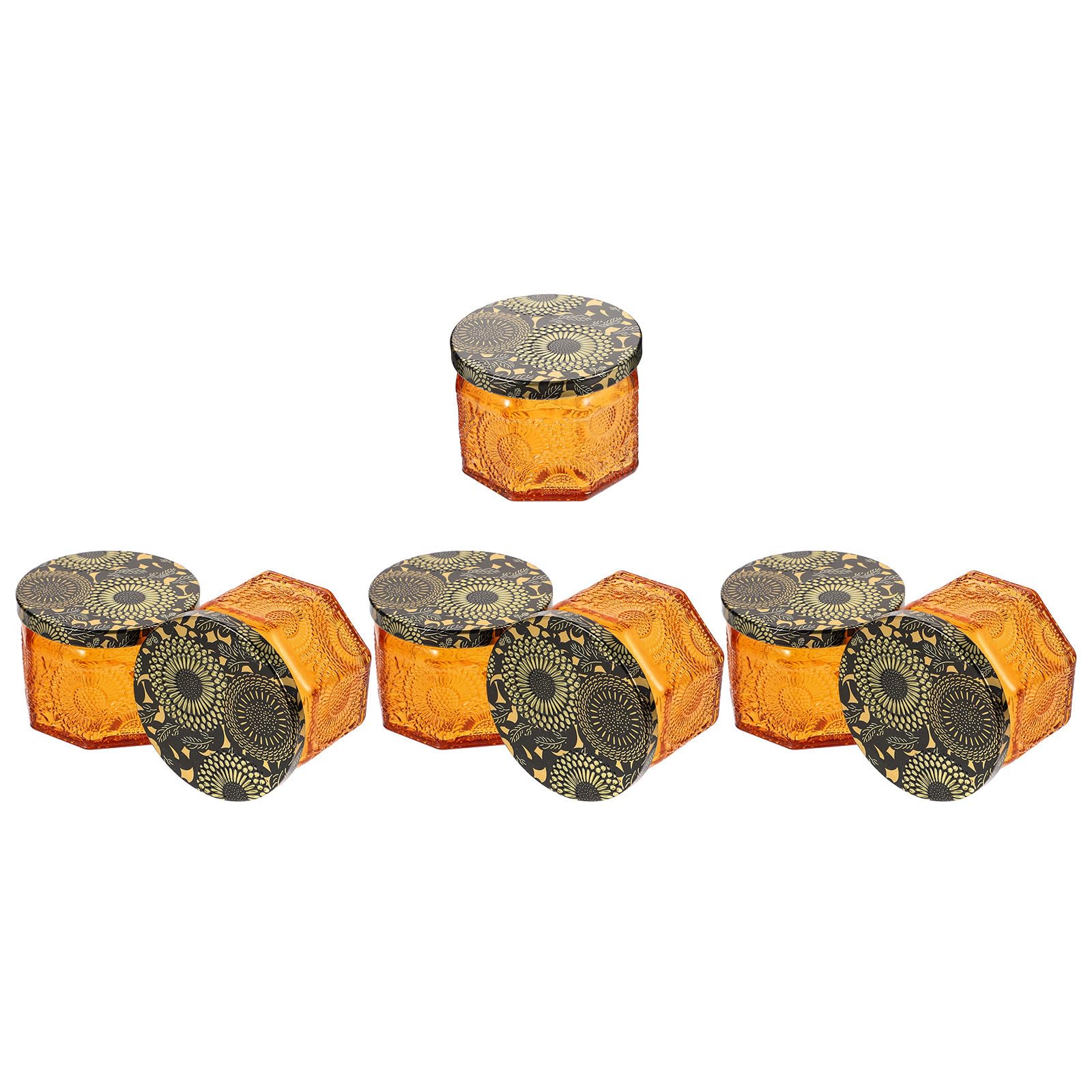 Kerzenbehälter Wiederverwendbare Kerzengläser aus Glas 7 Stück in Orange für Duftkerzen und Jelly für Hochzeitsdeko und Raumgestaltung