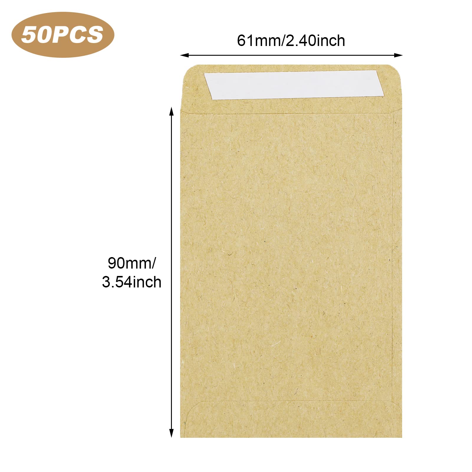 SZXMDKH Buste Piccole Sacchetto di Carta Autoadesiva 9 x 6 cm per Monete, Perline, Francobolli