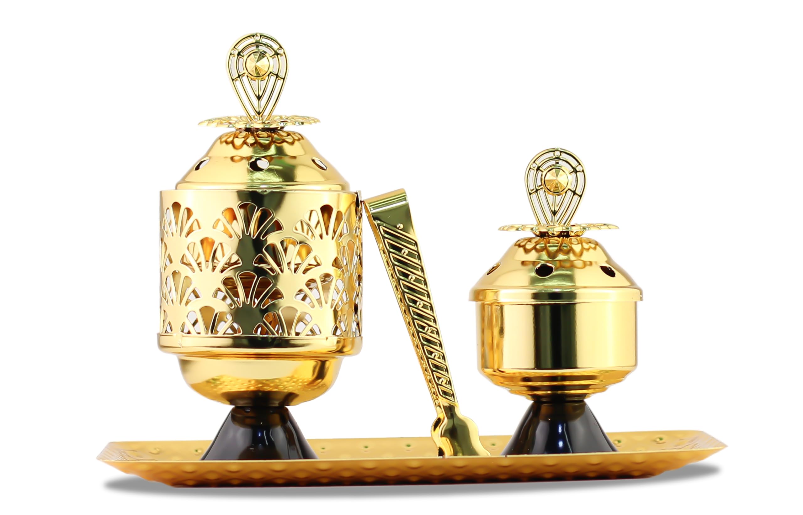 Mobigon Charcoal Incense Burner, Bakhoor Burner, Oud Frankincense Incense Burner, Vintage Arabic Burner, Suitable For Arabian Oud, Yoga, Spa and Aromatherapy, Office & Home Decor (style 23)