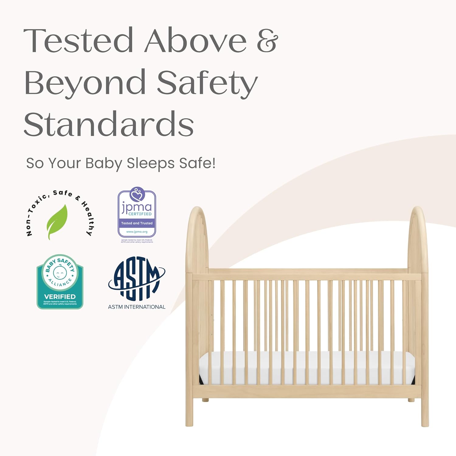 Delta Children Cannon 4-in-1 Convertible Crib - Converts from Baby Crib to Toddler Bed, Daybed and Sofa Bed, Fits Standard Full-Size Crib Mattress, Natural Sandstone