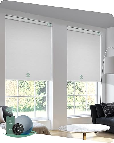 Miniatura 8 de Yoolax Persianas motorizadas con control remoto, persianas inteligentes opacas para ventanas, persianas enrollables motorizadas, persianas Tela