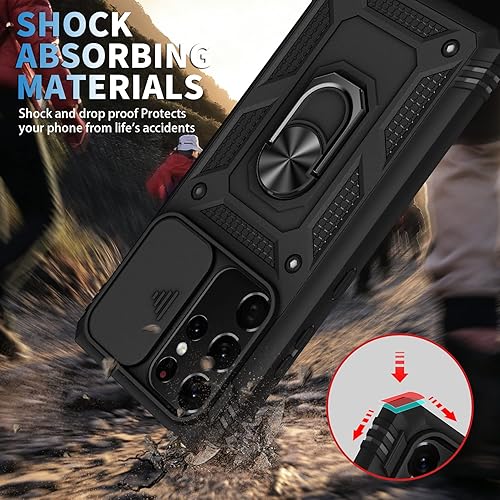 Miniatura 3 de DAWEIXEAU Funda para Galaxy S21 Ultra, a prueba de golpes, resistente a los impactos con lente deslizante Funda protectora para Samsung Galaxy S21