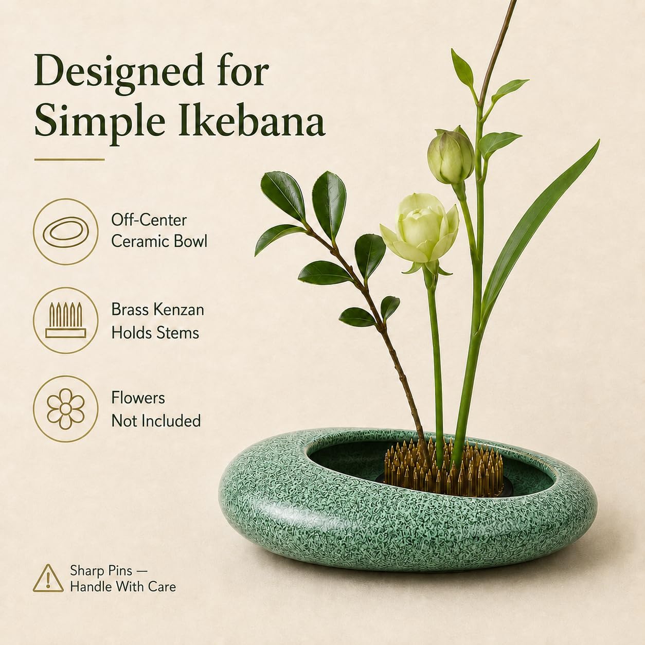 Ikebana Flower Frog Vase Kit,Flower Lovers,Practitioners,Craft Enthusiasts