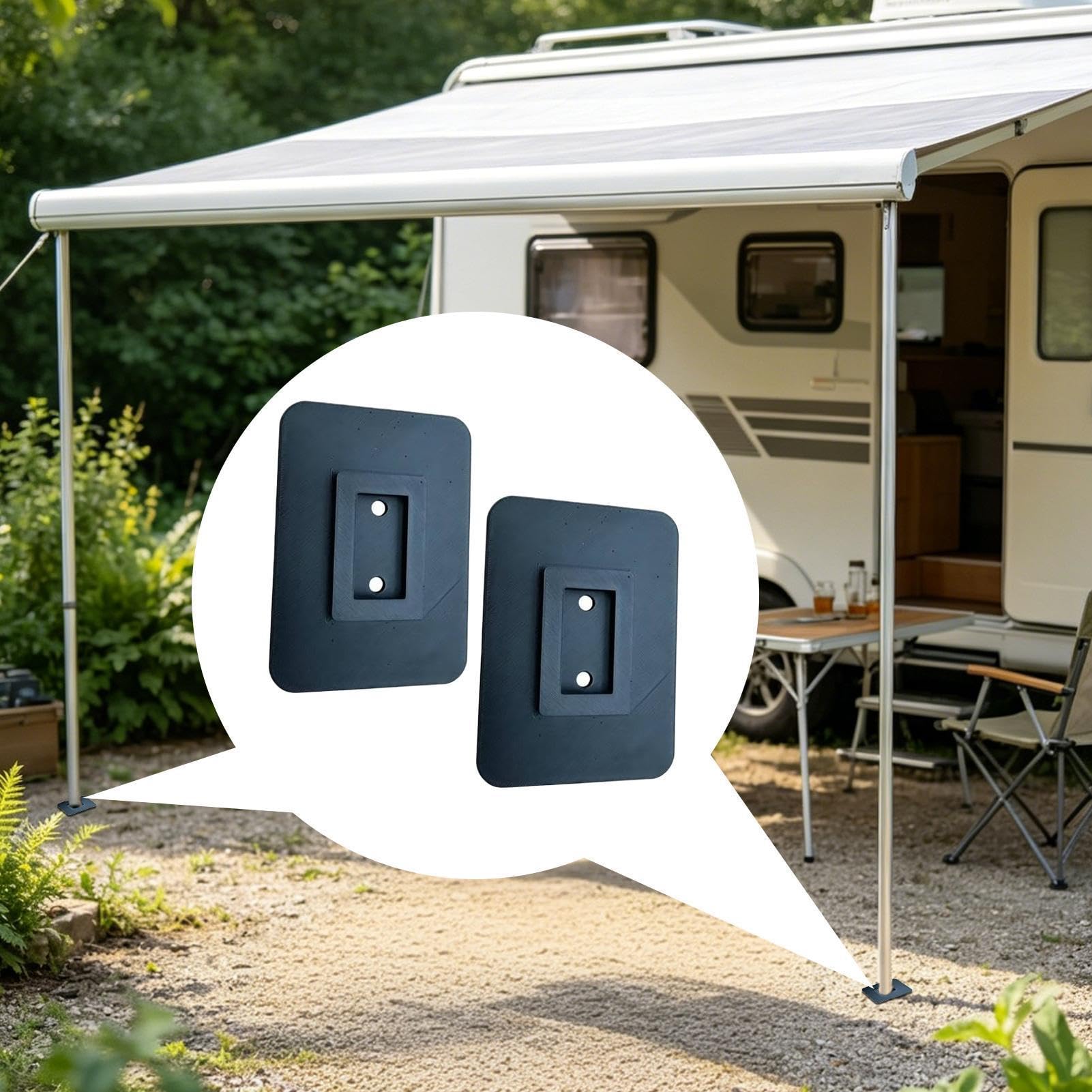 Générique De Support De Pied D'auvent pour Camping-Car,2 s Portables et Robustes | Accessoires Camping-Car Polyvalents - pour Extérieur Été Pique-Nique Voyage Caravane Bateau Plage Quai Sol de Cale