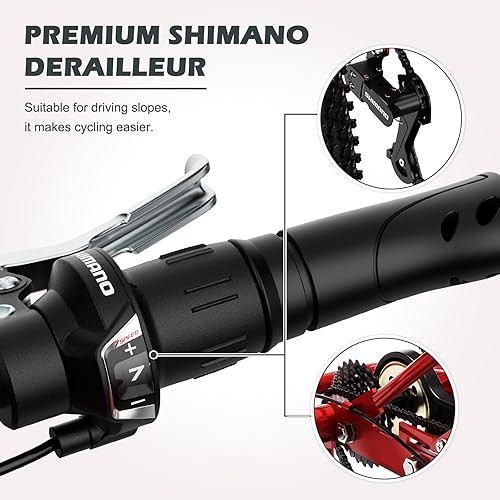 Vista 199 de H&ZT Triciclo para adultos, bicicleta de 3 ruedas, triciclo crucero, con engranaje de 7 velocidades, mango de freno de estacionamiento, escalón