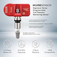 Vista 3 de MORESENSOR Signature Series - Sensor de presión de neumáticos TPMS de 315 MHz, paquete de 4 unidades Preprogramado para modelos seleccionados