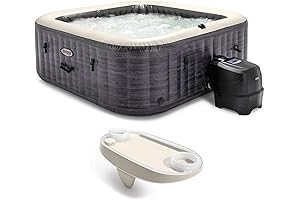 Intex PureSpa Greystone Inflatable Square Outdoor Hot Tub