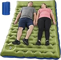 Vista 11 de Colchoneta de dormir para campamento, de 5.9 pulgadas de grosor, con almohada integrada y bomba de pie, almohadilla de dormir autoinflable