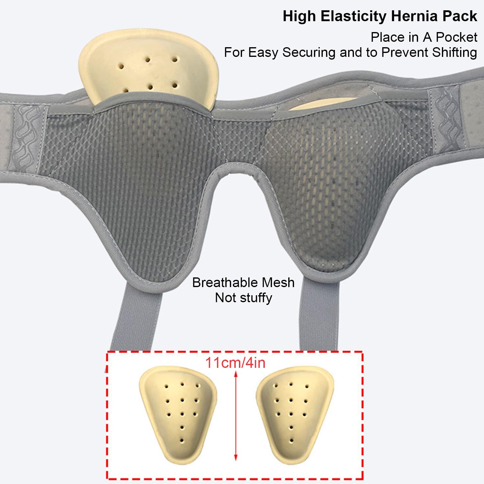 Ceinture Hernie Inguinale Homme e Donna, Ceinture pour Hernie Inguinale Bilaterale con 2 Cuscinetti Compressivi, Sollievo dal Dolore Pre e Post-Operatorio(Medium)
