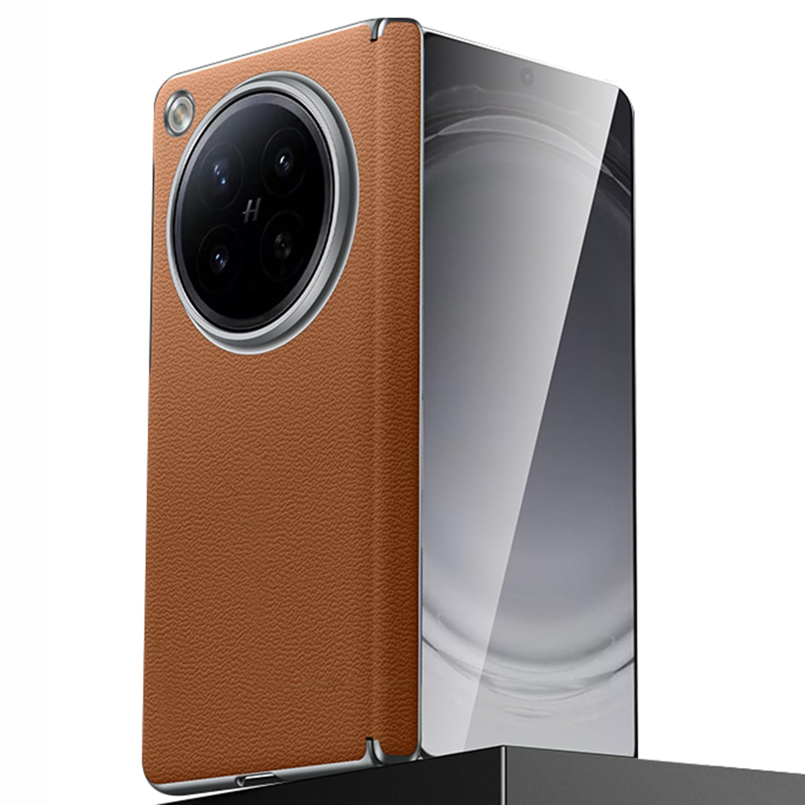 LUOTANL Magnetic Case for Oppo Find N6, Wireless Charging Leather Hinge Shockproof Plating Cover