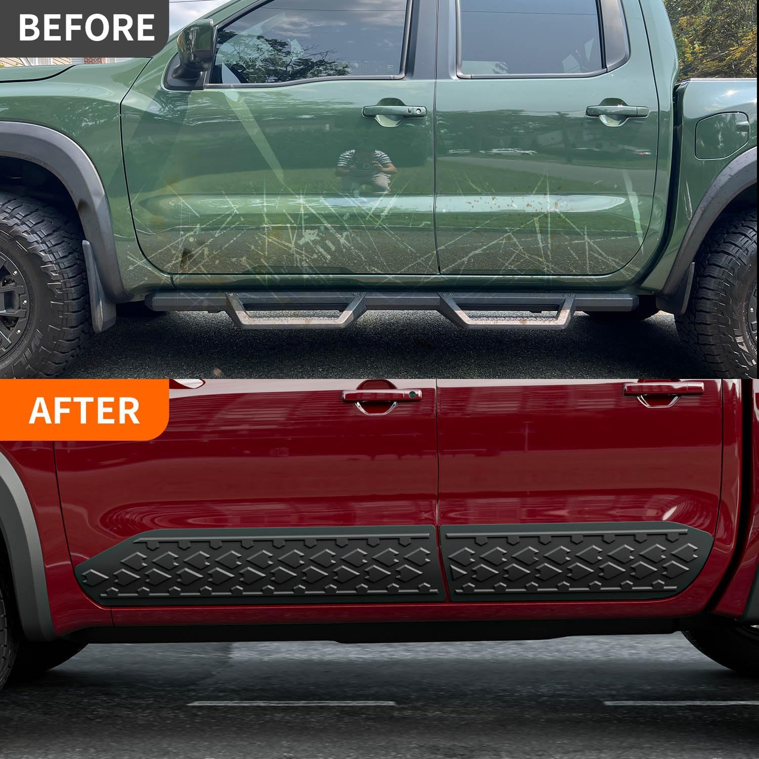 powoq Truck Mat Compatible with 2022-2026 Nissan Frontier Truck Bed Mat Tailgate Liner Door Molding Trim Replacement for 2022-2026 Nissan Frontier Accessories