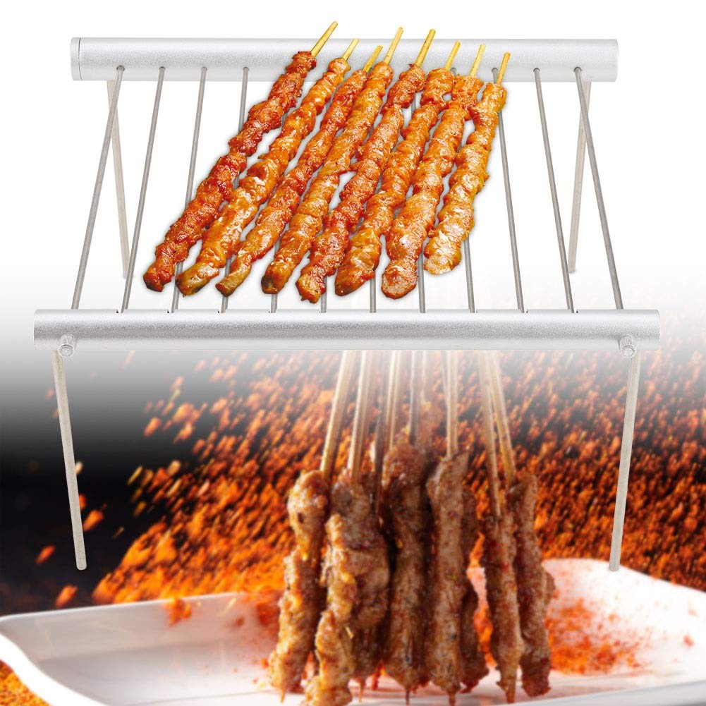 KSTE Barbecue Compatto, Griglia Portatile Tubo, Griglia da campeggio tubo for barbecue pieghevole in acciaio inossidabile, griglia da campeggio compatta portatile, zaino in spalla for esterni