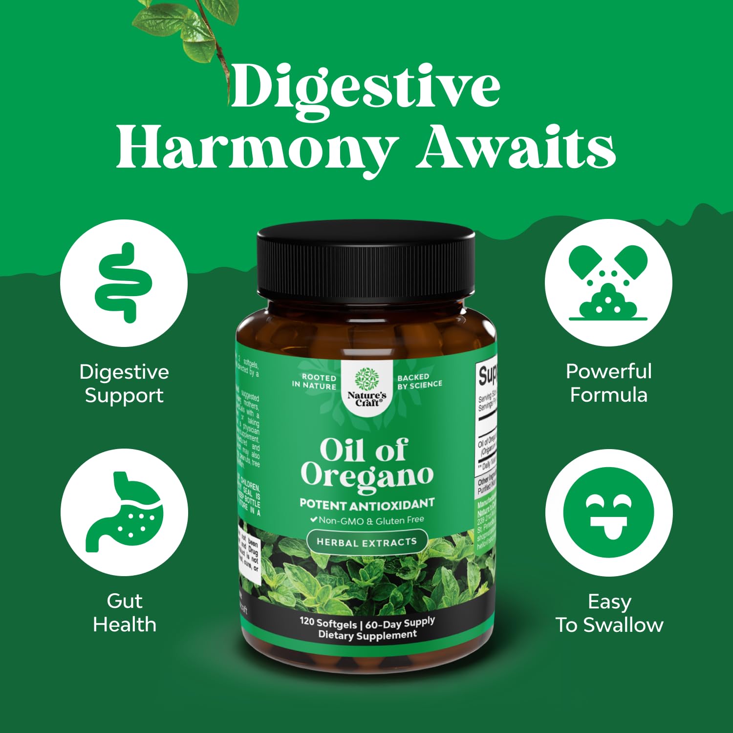 Wild Oil of Oregano Softgels - Digestive Health & Immune Support - 120 Ct — Amazon image 2