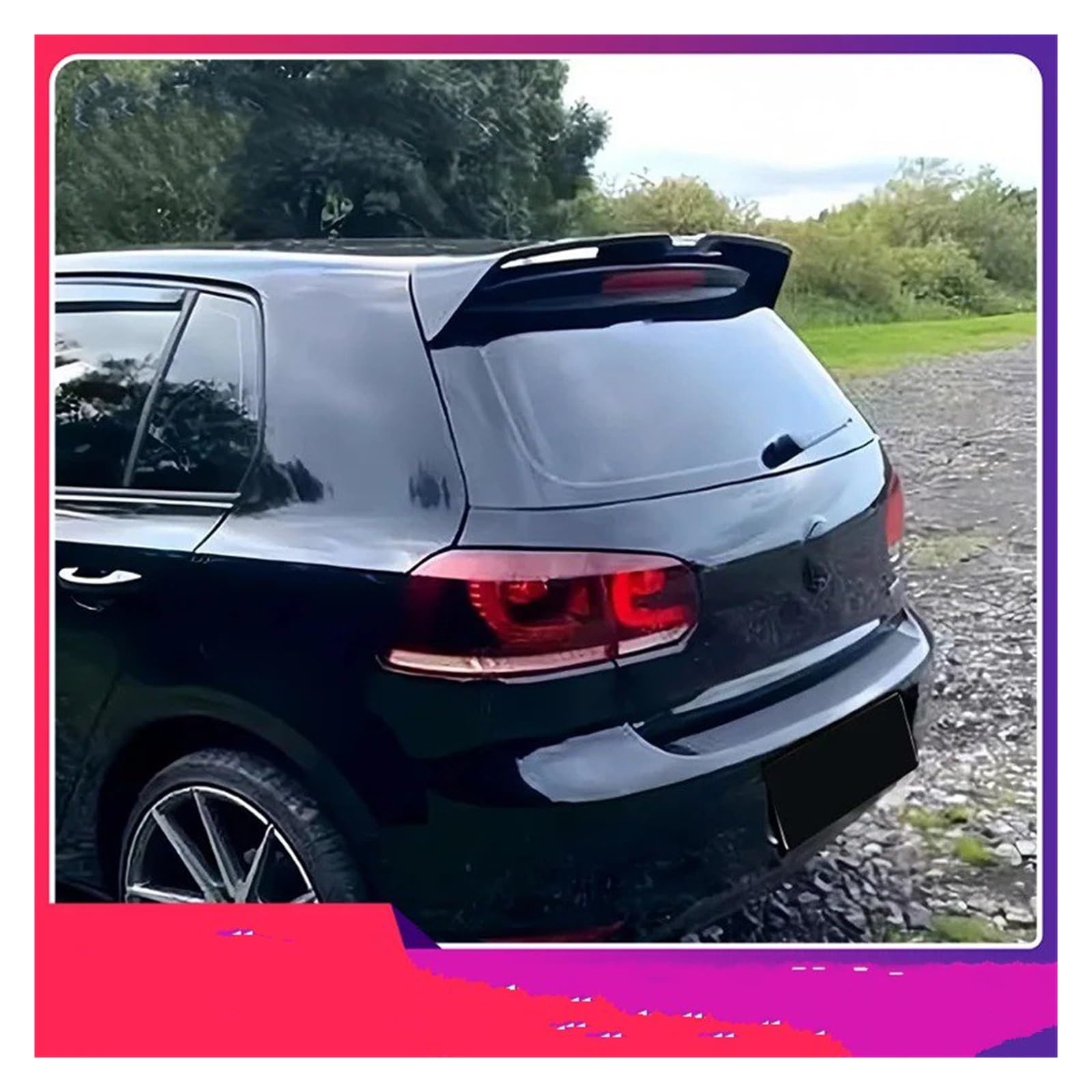 Arrière Spoiler pour VW pour Golf 6 MK6 2008-2012 Aileron De Toit Arrière D'aile De Queue(Glossy Black)