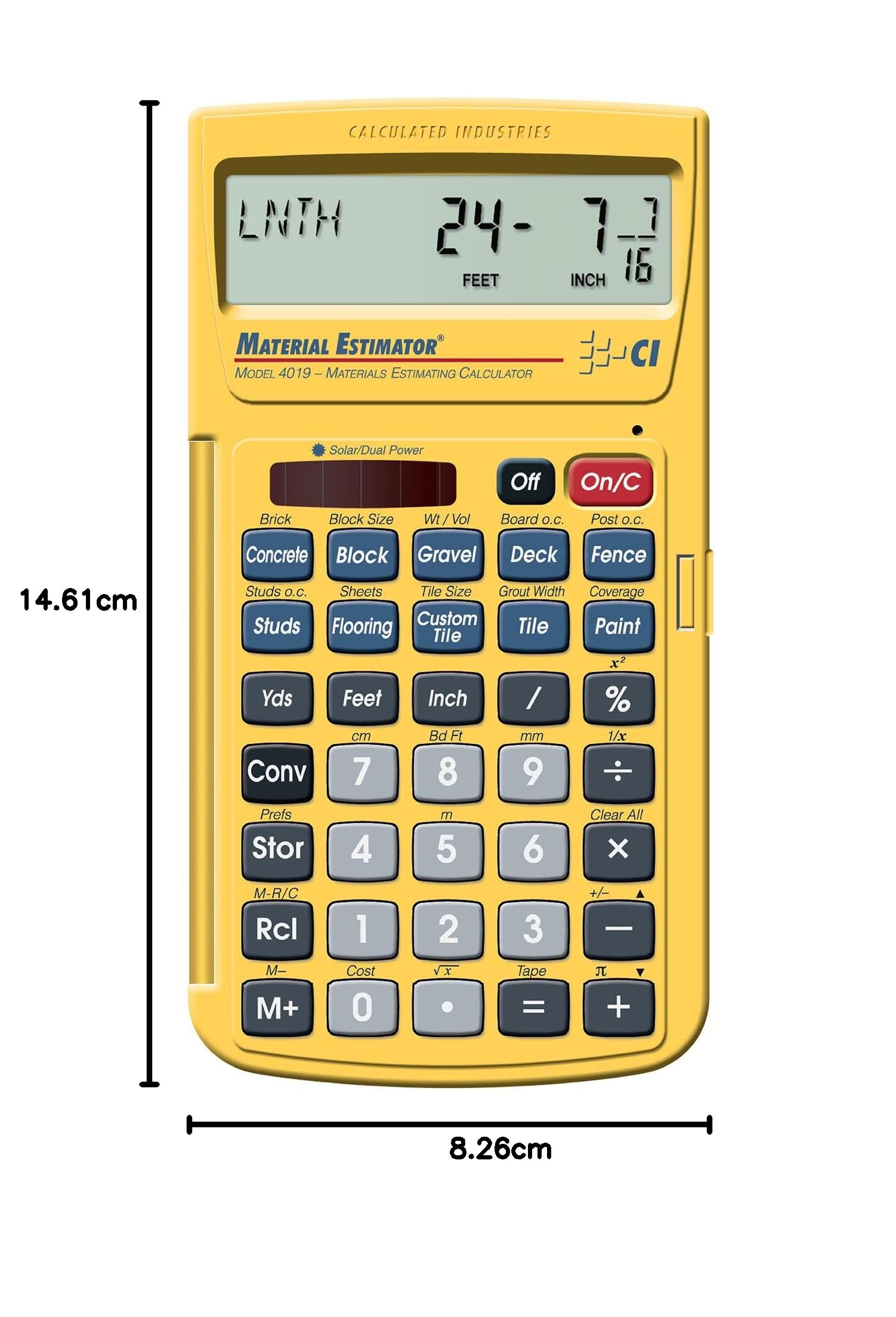 Calculated Industries Kalkulator szacunkowy materiałów 4019, żółty