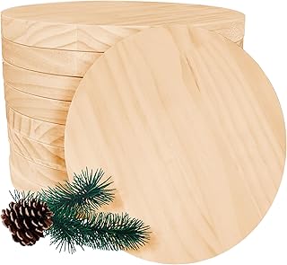 Pine Circle Plaque, 8 Inch Round Wood Plaque, Unfinished Wooden Circle Plaque for Painting, Pouring, Resin, Engraving, Collage Artist Painting, DIY Plaque, Home Decor(9 Pack 8Inch)