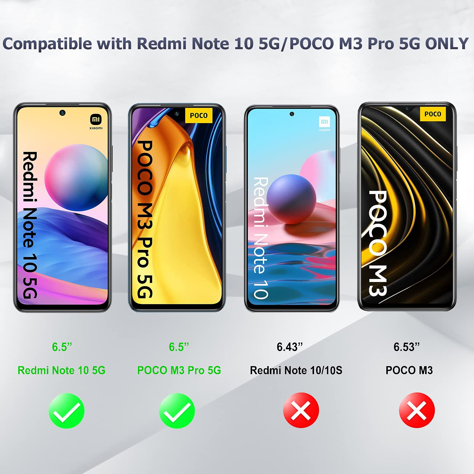 Moex 2 Pezzi Vetro Temperato 9H Per Xiaomi Redmi Note 10 5G / Poco M3 Pro - Cristallo Trasparente