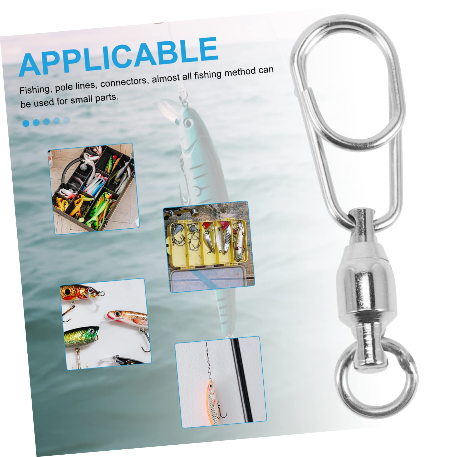 BESPORTBLE 90 Pièces Connecteur D'Anneau À Huit Chiffres Duo Lock Snap Émerillons De Pêche Remplacement D'Émerillon De Pêche Émerillons De Pêche Remplacement Appâts De Pêche À Ressort
