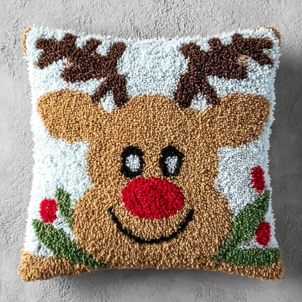 WallustrioaW DIY Latch Hook Kits 43x43cm,Cute Deer