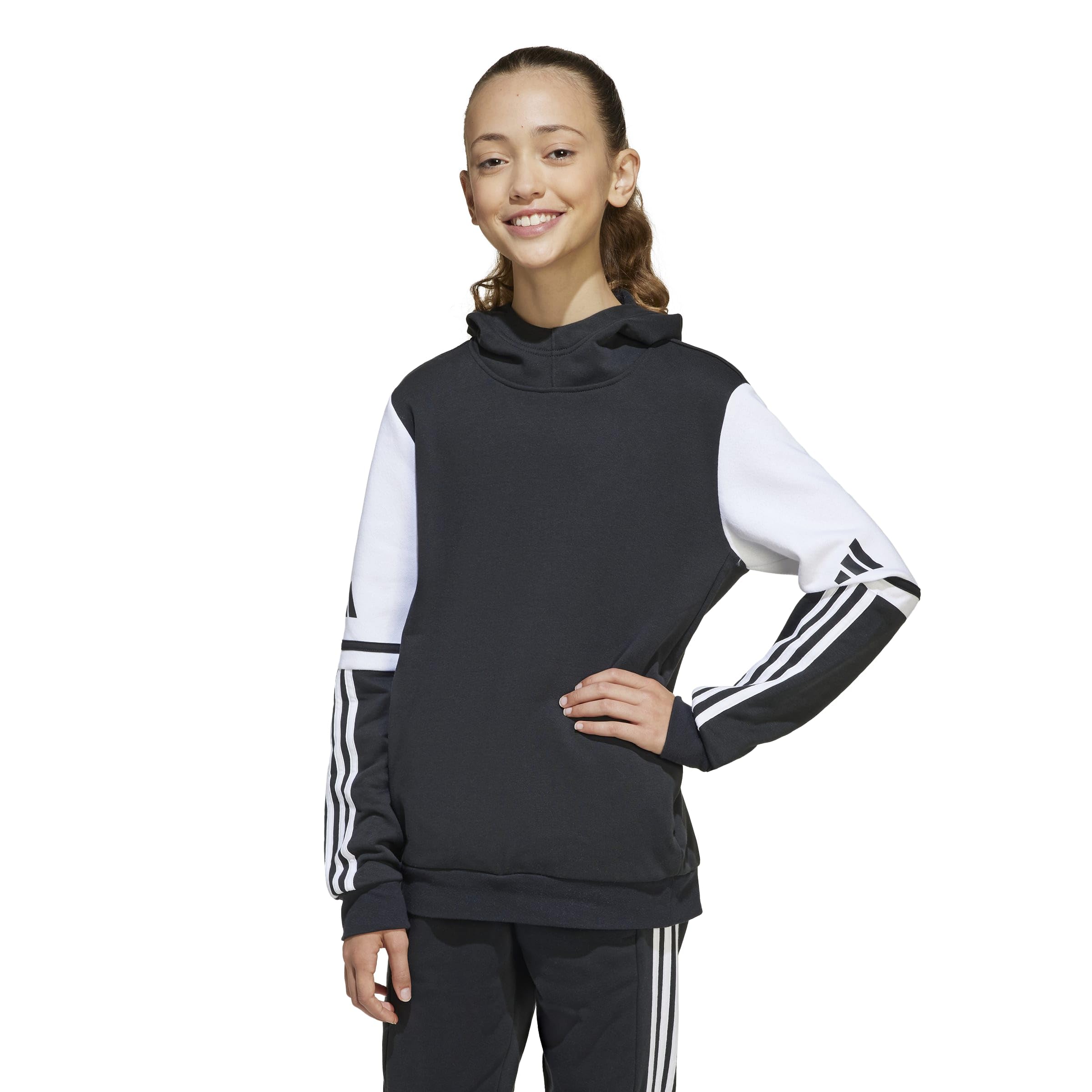 adidas Uniseks - dzieci Squadra25 Sweat Hoody Kids Sweatshirt, black/white, 7-8 Years