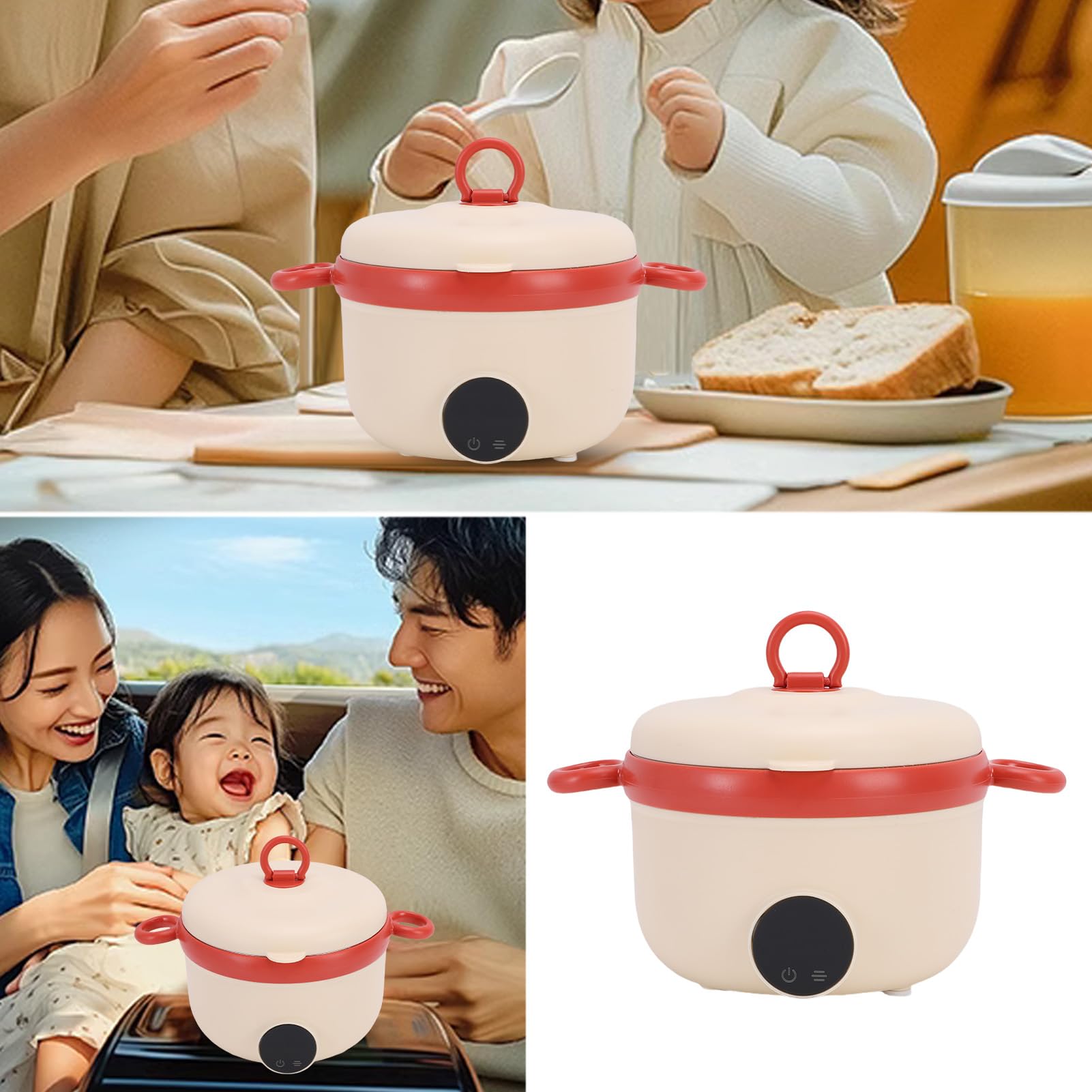 Bols à Ventouse pour bébé, Bol pour bébé en Acier Inoxydable Rechargeable sans Fil, capacité de 450 Ml, Chauffage en un, Ensemble d'alimentation pour avec Isolation à Température Constante