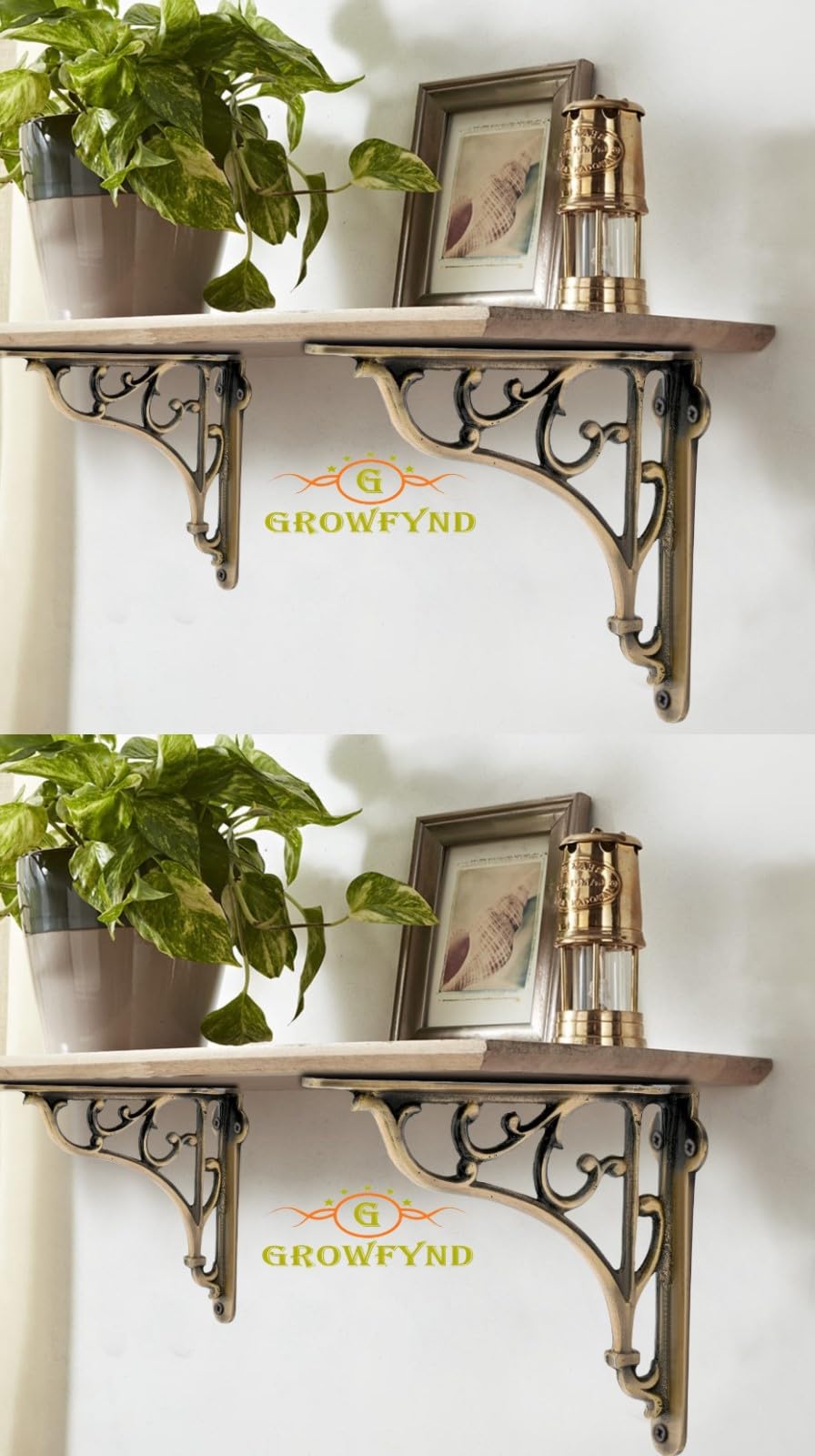 Metal Handcrafted Shelf Bracket for Floating Shelves L Angle Decorative L Shaped Corner Brace Joint Heavy Duty Wall Mounted Shelf Supporter Corner Brace Holder (Pack of 2 Pair, Brass Antique) (B0D1YKS7WJ) Amazon Price History, Amazon Price Tracker