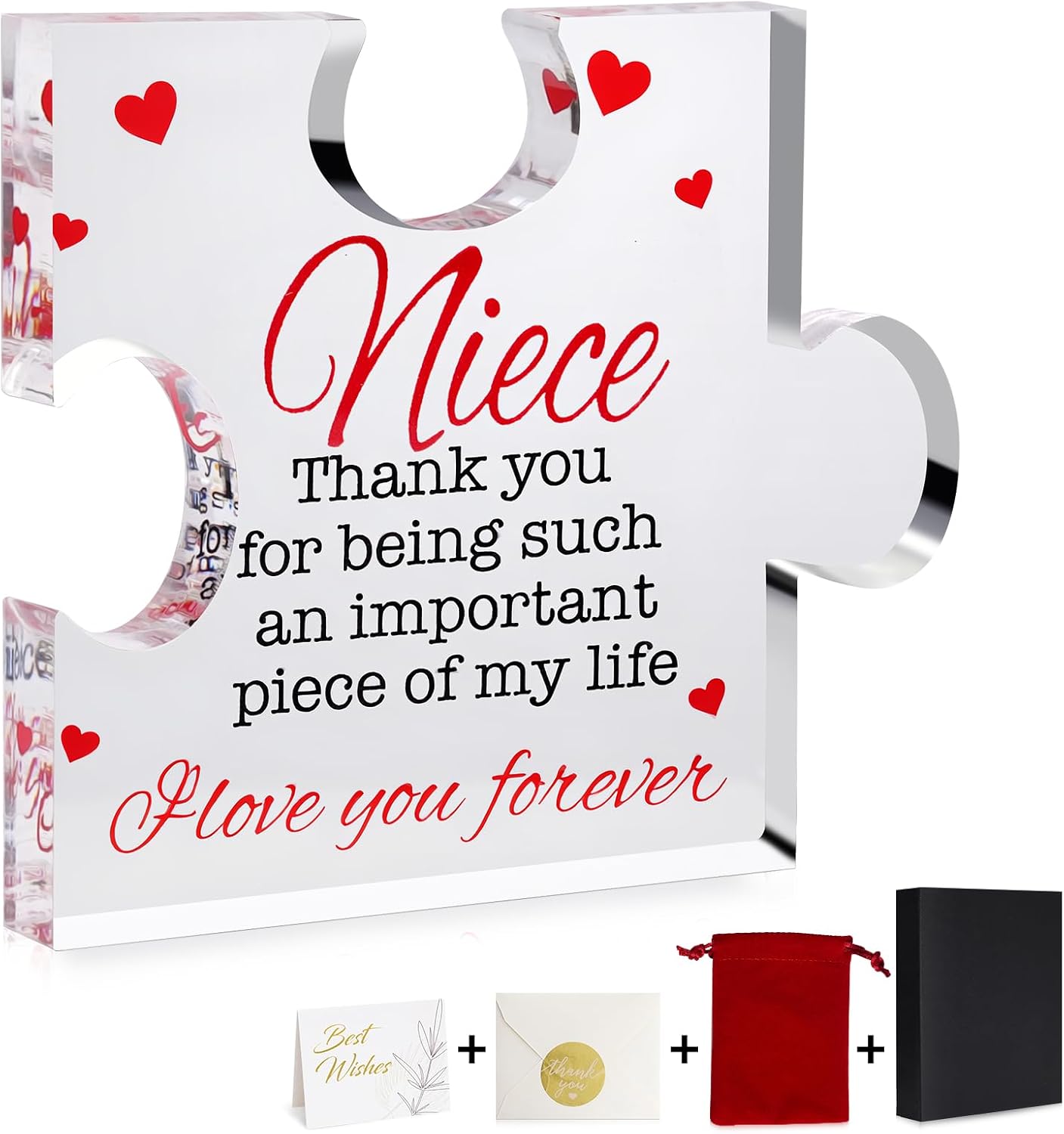 Gift for Niece, Personalized Engraved Acrylic Plaque with Gift Box